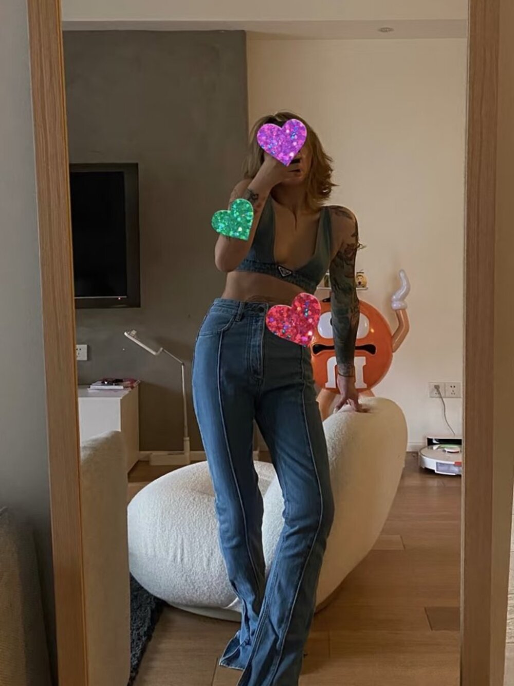 NWT Prada denim bralette crop top - stylish and versatile❤❤ - Picture 2 of 7
